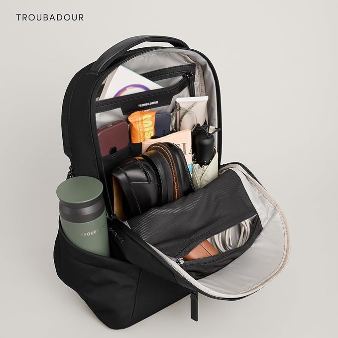 Troubadour Apex 4.0-22L Premium Laptop Backpack - Ergonomic &amp Water Resistant - Designed for Work and Travel - Black