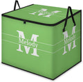 Personalized Extra Large Storage Basket with Lid Comforters Spring Green with Initial Letter Blanket Bedding Storage Bin for Home Collapsible Basket for Clothes Moving Car Trunk