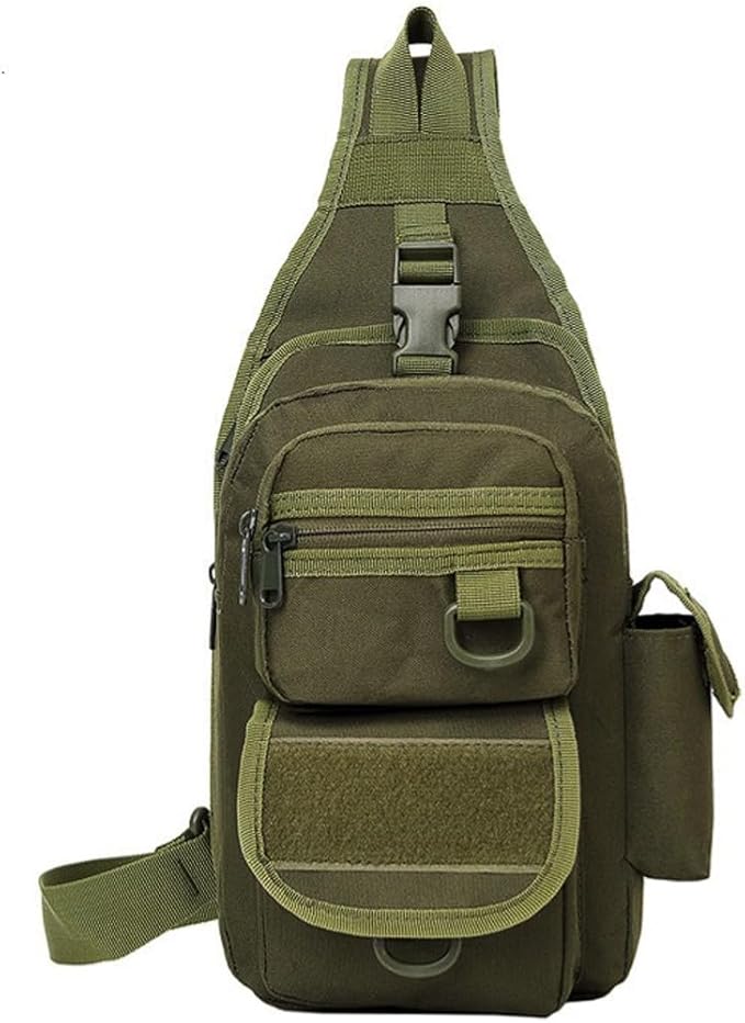 Tactical Backpack Waterproof Military Cross-body Molle Sling Shoulder Backpack Chest Bag for Outdoor Every Day Carry (Military Green)