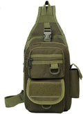 Tactical Backpack Waterproof Military Cross-body Molle Sling Shoulder Backpack Chest Bag for Outdoor Every Day Carry (Military Green)