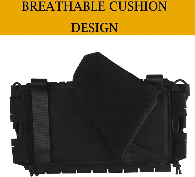 Multifunctional Tactical Chest Mag Pouch Plate Hook and Loop Tactical Panel for 556 Mag Multipurpose MOLLE Front Flap Walkie Talkie Bag Hanging Panel