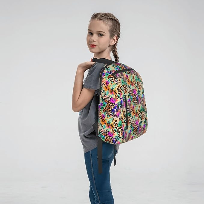 Rainbow Animal zebra tiger Cheetah Leopard Print splatter Lightweight Backpack Leisure Rucksacks Durable Business Daypack for Outdoors Bicycle