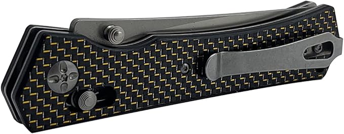 S-TEC Axel Lock EDC Folding Pocket Knife with Carbon Fiber Handle &amp D2 Steel Blade - Series 2 (TS024)