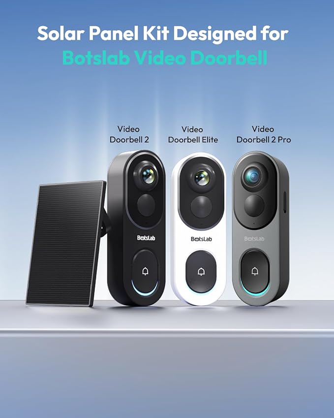 BOTSLAB Solar Panel for BOTSLAB Video Doorbell Pro 2/ Video Doorbell Pro/Video Doorbell Elite