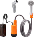 Z/both are neededPortable electric outdoor shower two charging methods camping shower pump one-button switch control suitable for pet bathing and plant watering