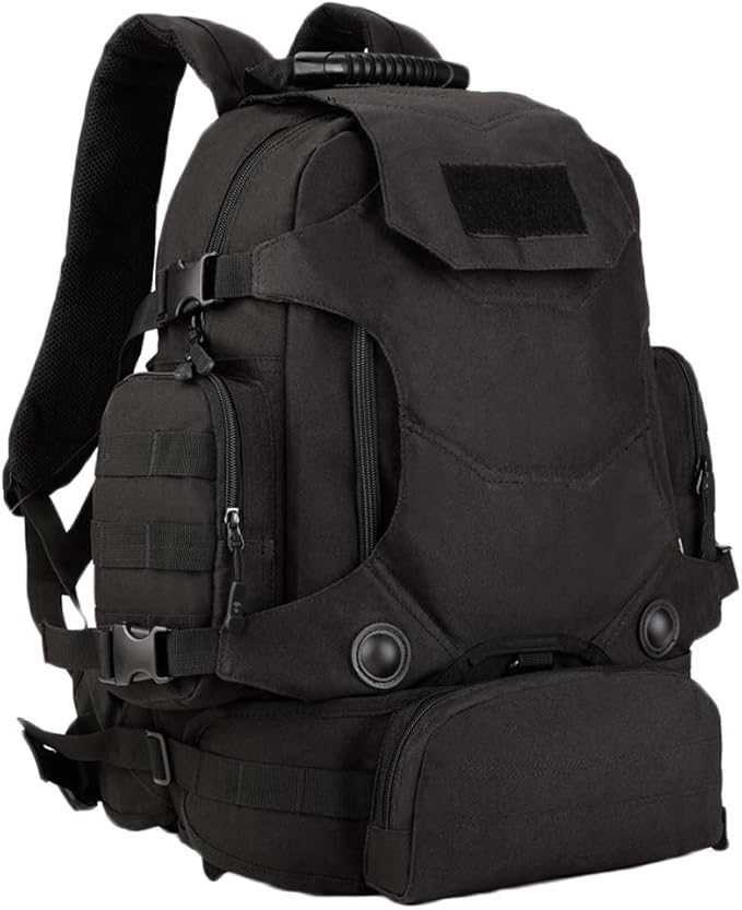 UNISTRENGH 40L Military Style Backpack Tactical Rucksack Hunting Backpack MOLLE System Outdoor Travel Bag Army Gear Daypack Black