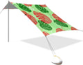 xigua Leaf Beach Tent Sun Shelter with Carrying Bag - Silver Coated Oxford Fabric Beach Canopy for Beach Camping Fishing - Includes Windproof Ropes Sandbags &amp Stakes