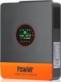 PowMr Solar Inverter 5000W 48Vdc to 110Vac 5200W Split-Phase Solar Inverter Built-in 100A MPPT Controller | Max.PV Input 6KW 500VOC | Support 6 Units Parallel and Batteryless Run