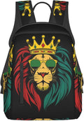 Men Women Bookbag Reggae king Rasta Flag Lion Black Laptop &amp Tablet Backpack for Travel &amp Work