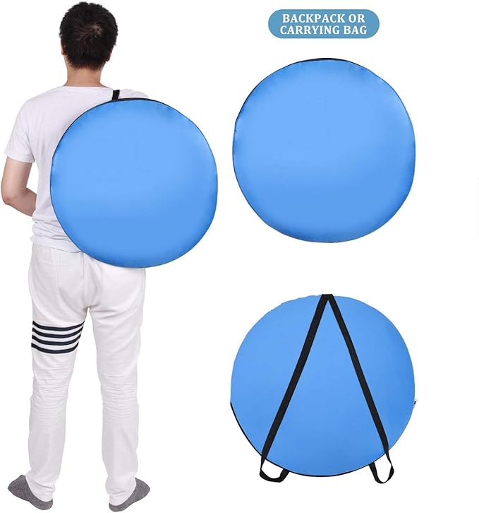 LEVORYEOU Privacy Pop Up Tent Portable Toilet for CampingFishing Tent Outdoor Shower Enclosure Tent Privacy Changing Beach Tent Rain Shelter with Window – Easy Set Up with Carry Bag (Blue)