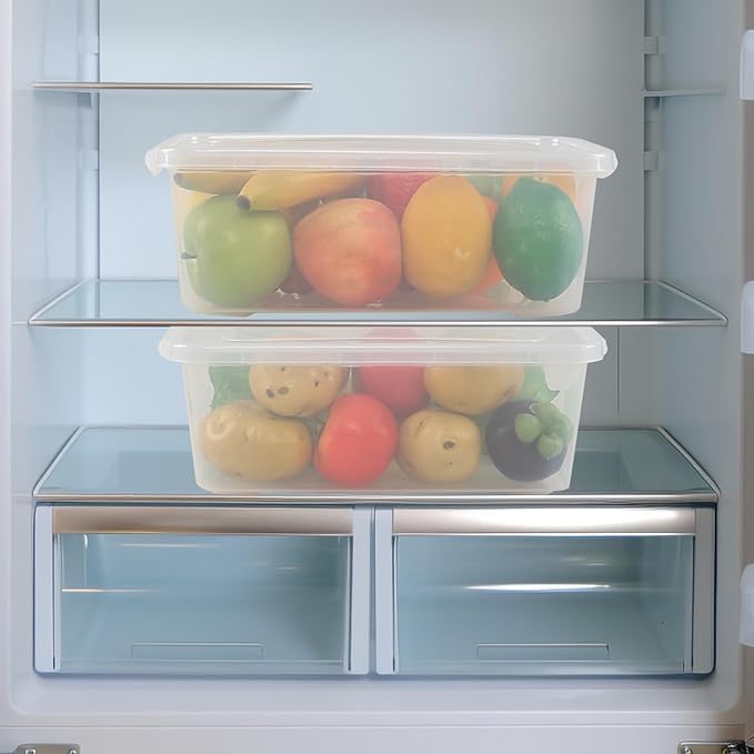 6.5 Quarts Clear Latching Box Plastic Storage Containers with Lids Set of 4