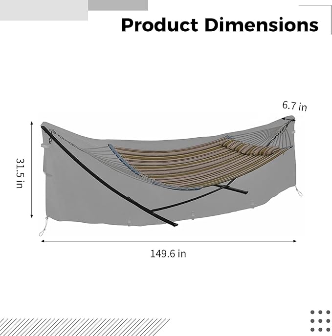 Polyester Hammock Protector 149.6 in Wind/Waterproof Black Cover