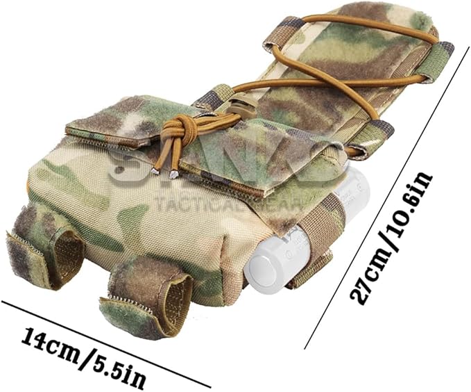 Tactical Battery Pouch Helmet Battery Pack Case Storage/Counterweight Bag Removable Elastic Pouch For FAST/MICH MK/AF Helmet (Multicam)