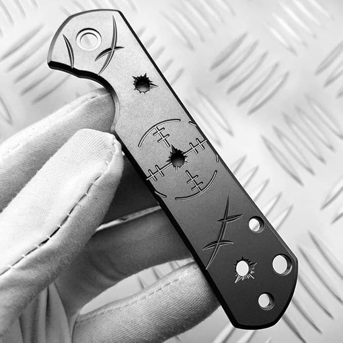 1 Piece Custom Titanium Alloy Scales Fits for SRM 812 CNC Handle Patch DIY Accessory
