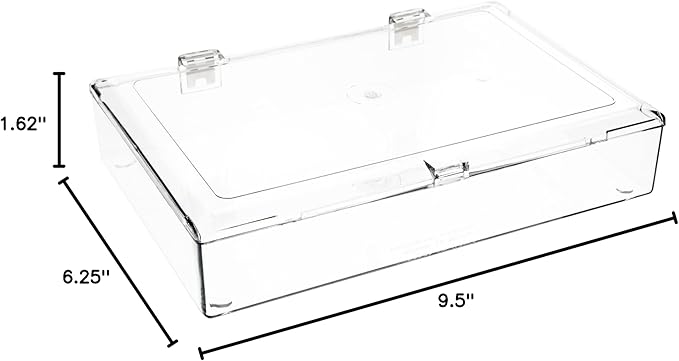 Pioneer Plastics 600C Clear Rectangular Plastic Hinged Container 9.5 W x 6.25 D x 1.5625 H Pack of 4