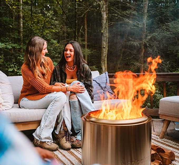 Solo Stove Bonfire 19.5 Smokeless Fire Pit with Removable Ash Pan | Portable Outdoor Fire Pit | Stainless Steel - Wood Burning Lightweight Fireplace | Ideal for 4-6 People 20 lbs