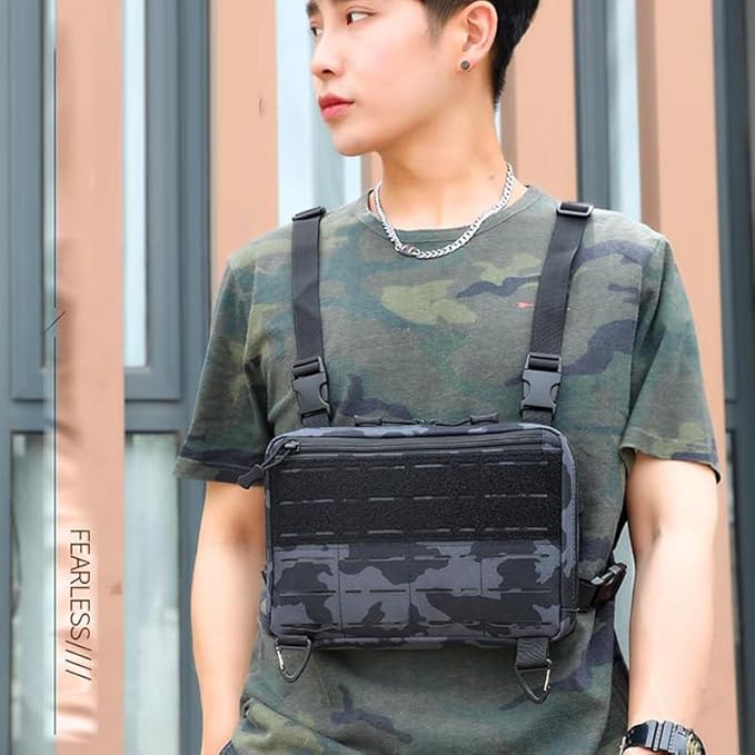 Laser Tactical Chest Bag Men's Functional Vest Bag Survival Army CAMO Molle System Kit Bag Backpack Locomotive Backpack
