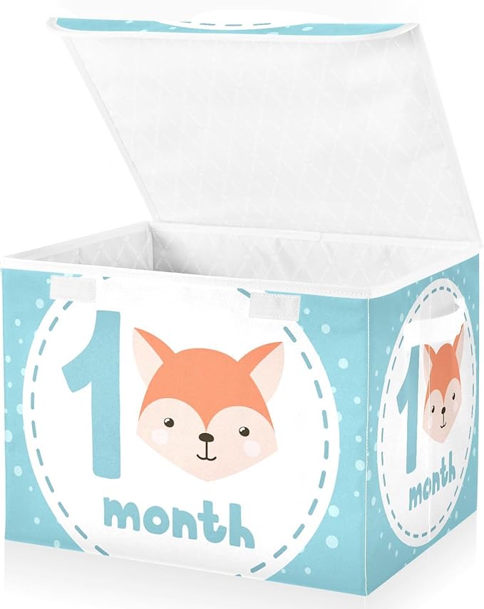 1_month Storage Container with Lid Foldable Organization Storage Storage Bins for Clothes for Home Studyroom Dormroom