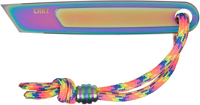 CRKT HangPry Iridescent Everyday Carry EDC Pry Bar: Titanium Handle Lanyard 9920P