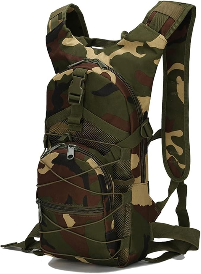 Military Tactical Backpack Outdoor Travel 15L Waterproof Oxford Army Backpacks Breathable Daypack Bag for Hiking Sports (Jungle Camouflage 15L)