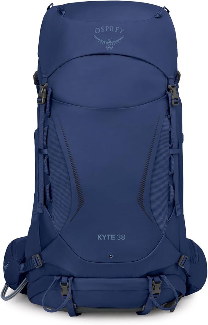 Osprey Kyte 38L Women's Backpacking Backpack Serenity Blue - Hiking &amp Camping Bag with Waterproof Raincover X-Small/Small