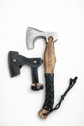 Hand-Forged Viking Axe with Carbon Steel Blade – Ash Wood Handle – Norse Inspired Battle Hatchet for Camping Throwing Collecting or Unique Gifting – Handmade Craftsmanship.