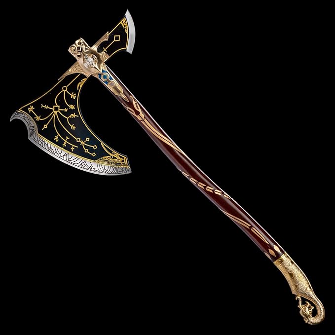 God of War Sword/6.6lb The Blades of Chaos （2 Sets）/5.64lb Leviathan's Axe/Hand Forged high Manganese Steel/Collection Role-Playing Gifts