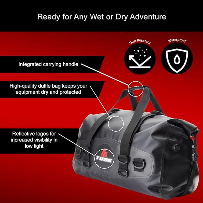 Tusk Dry Duffel Bag Medium (33 Liters) Top Load Black