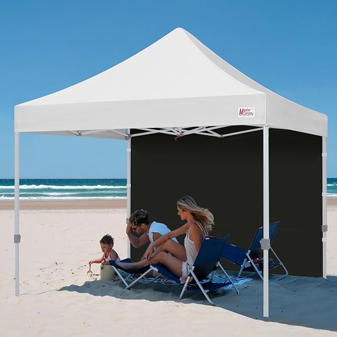MASTERCANOPY 8x8ft Canopy SunWall Instant Canopy SideWall for Pop Up Canopy Tent Gazebos UV Protection Sidewall Only Spliceable (1 Pack Black)
