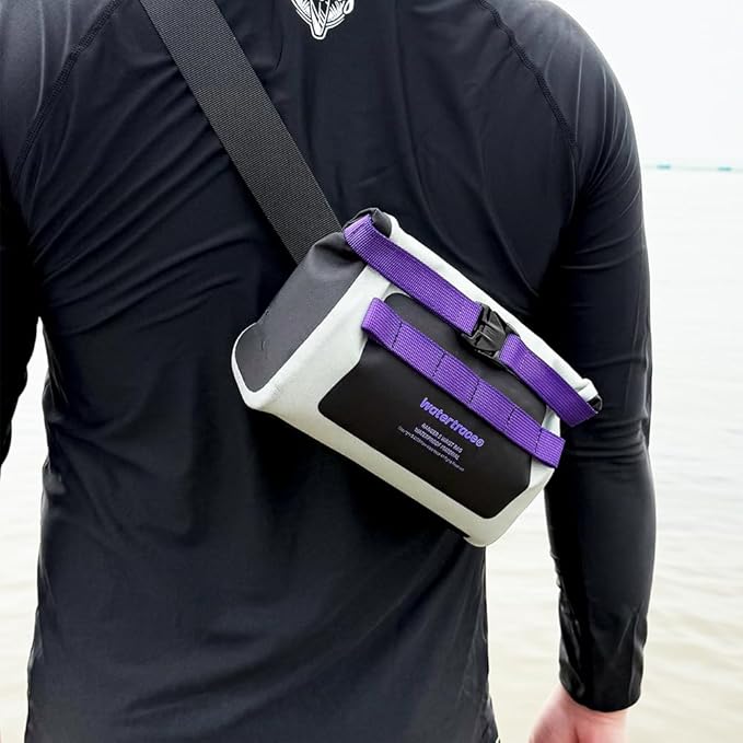 Waterproof Waist Bag for Surfing Paddleboarding BoatingCyclingWater Park Activities (Gary/purple)
