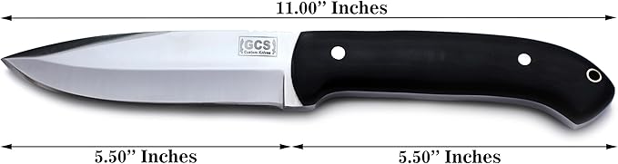 GCS Handmade Micarta Handle D2 Tool Steel Tactical Hunting Knife with leather sheath Full tang blade designed for Hunting &amp EDC GCS 6