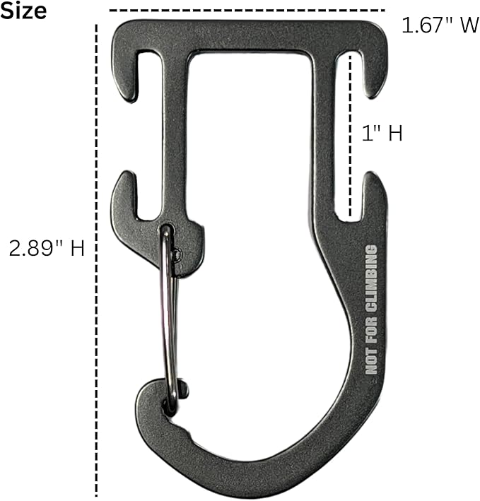 Molle Attachment Backpack Gear Tactical Aluminum Carabiner Snap D-Ring Clip Hook