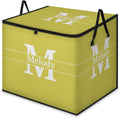 Custom Storage Baskets Cubes for Home with Name Initial Letter Large Foldable Organizer Collapsible Storage Bins for Home Blanket Comforters Clothes Closet Nursery Lemon Yellow