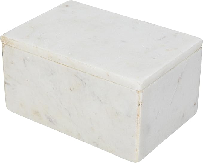 Bloomingville Marble Box Storage Container with Lid White