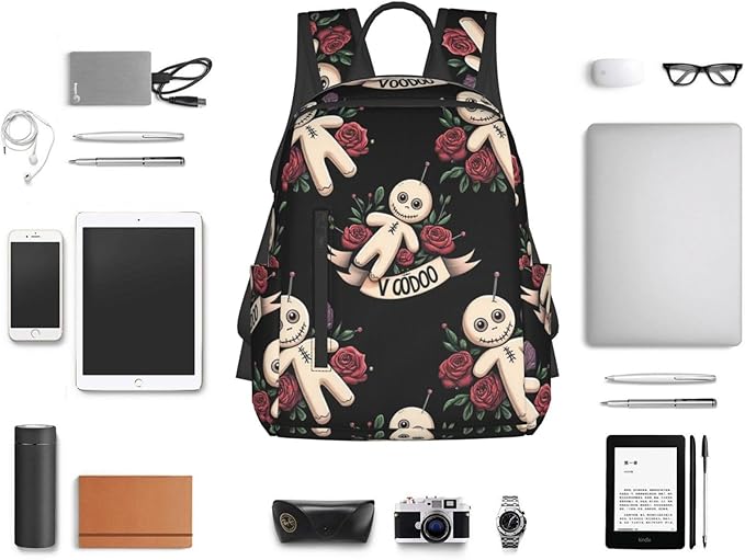 Travel Laptop Backpack Halloween goth gothic voodoo doll College Backpack Business Work Bag for Men Women
