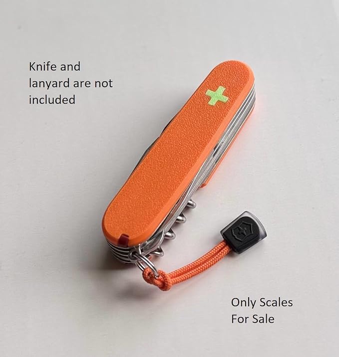 Replacement Covers For Victorinox Scales Plus 91mm Plastic Handles With Toothpick Tweezers And Ballpoint Pen Glowing Cross (Violet)
