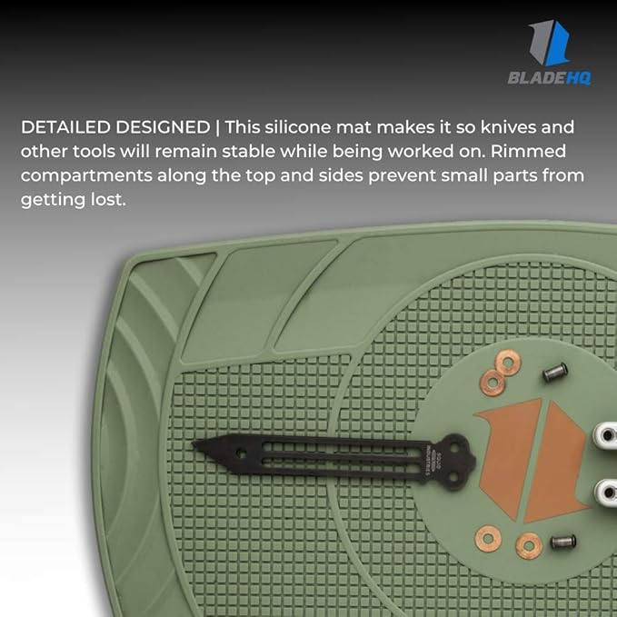 Blade HQ Large Silicone Knife Utility Takedown &amp Repair Shop Mat | Solder &amp Organize Knives Guns and Electronic Components - Heat Resistant (Desert Warrior)