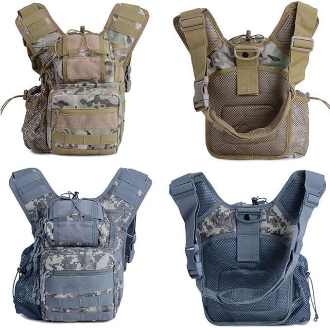 Sunnystacticalgear Outdoor Sports Hiking Sling Bag Shoulder Gear Pack Chest Range Bag Molle Camouflage Tactical Versipack - Green