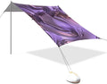Beach Canopy with Windproof Ropes &amp Sandbags Beach Tent Sun Shade Sun Shelter for Camping Trips Fishing Backyard Fun or Picnics Purple Texture