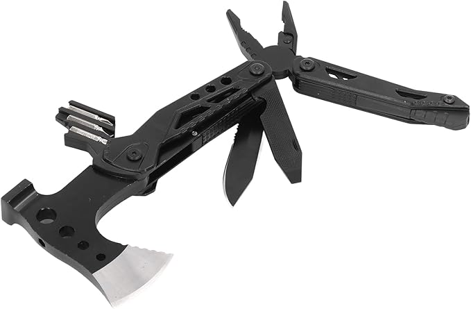 Stainless Steel Multifunctional Foldable Axe Hammer Pliers Camping Tool for Outdoor Enthusiasts Survivalists Hikers Campers