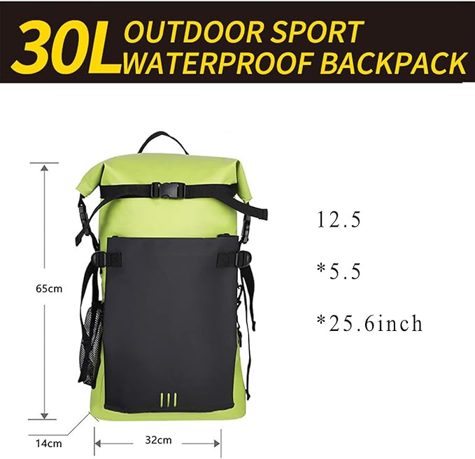 Floating Waterproof Dry Bag 30L Roll Top Sack Keeps Gear Dry for Kayaking Rafting Boating Swimming Camping Hiking Beach Fishing