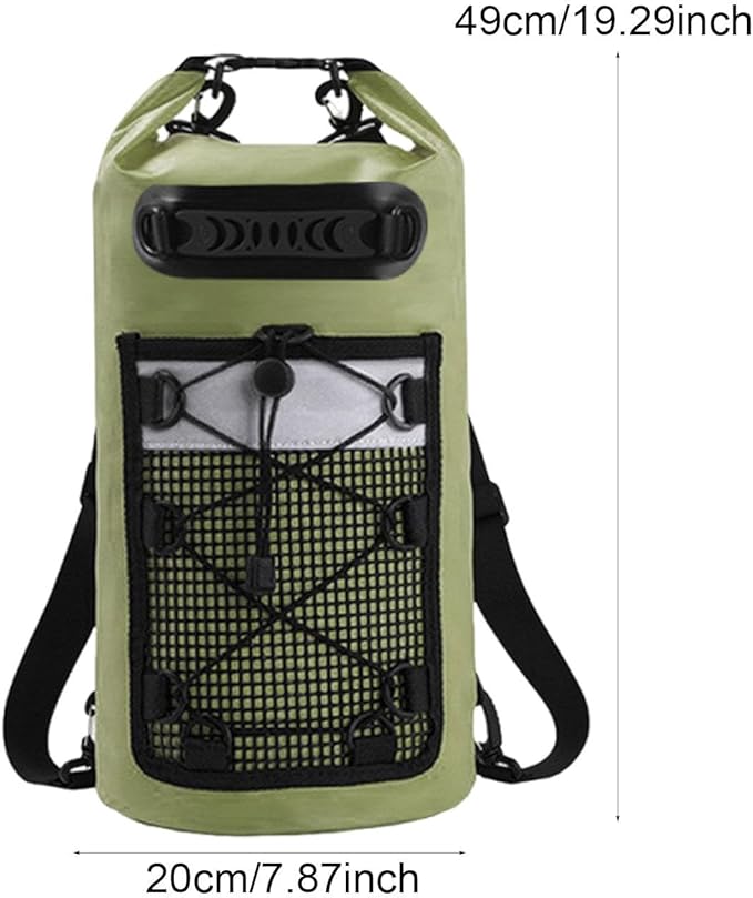 Dry Bag Storage Bag with Handle Comfortable for Hiking Men/Women Camping Boating Green