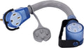 50Amp RV/Range/Generator Power Cord NEMA 14-50P with 14-50R Series Connector to 14-50R Adapter1.5 FT (50MF/50F Gray)