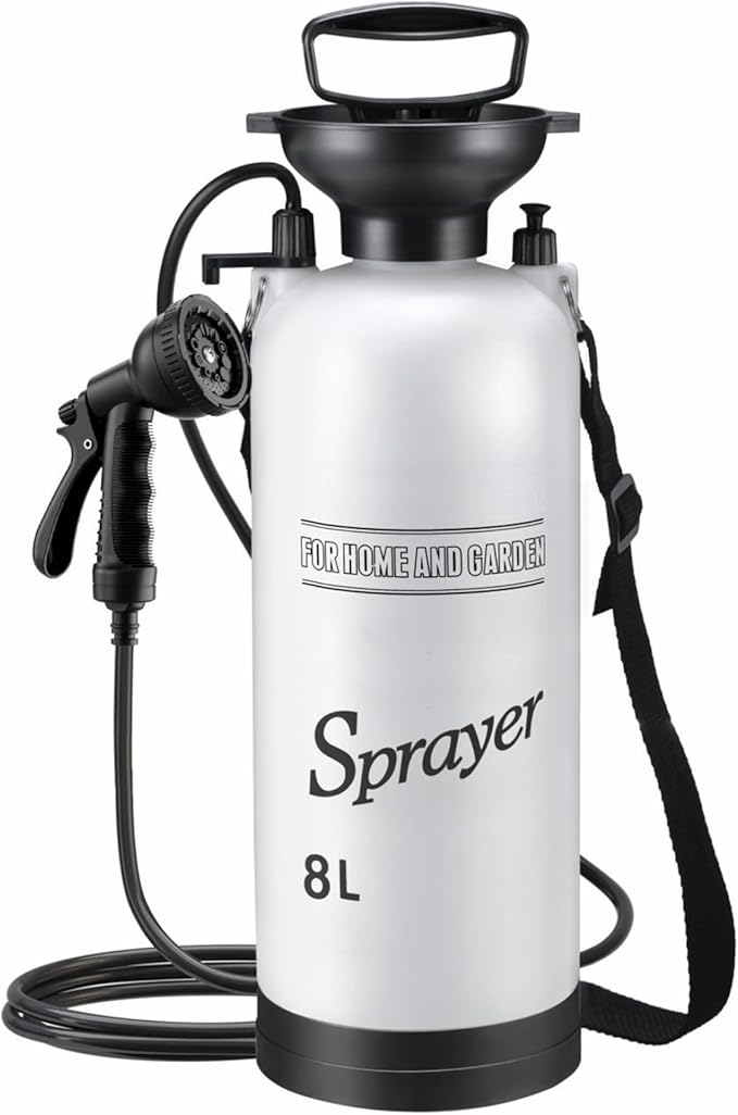 Portable Camping Shower 8L Portable Shower with 10 Modes Sprayer Head and 9.84ft Hose for Garden Picnic Hiking Beach Car Cleaning