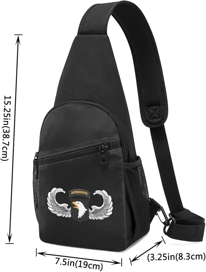 101st Airborne Jump Wings Chest Pack Leisure Shoulder Crossbody Chest Bag