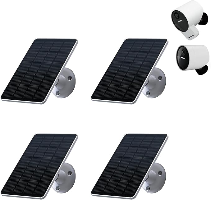 Solar Panel Compatible with Simplisafe Outdoor Camera Series 2 Wireless and Wired 4Pack Waterproof Solar Charger with Adjustable Wall Mount 10ft Micro USB Port Charging Cable