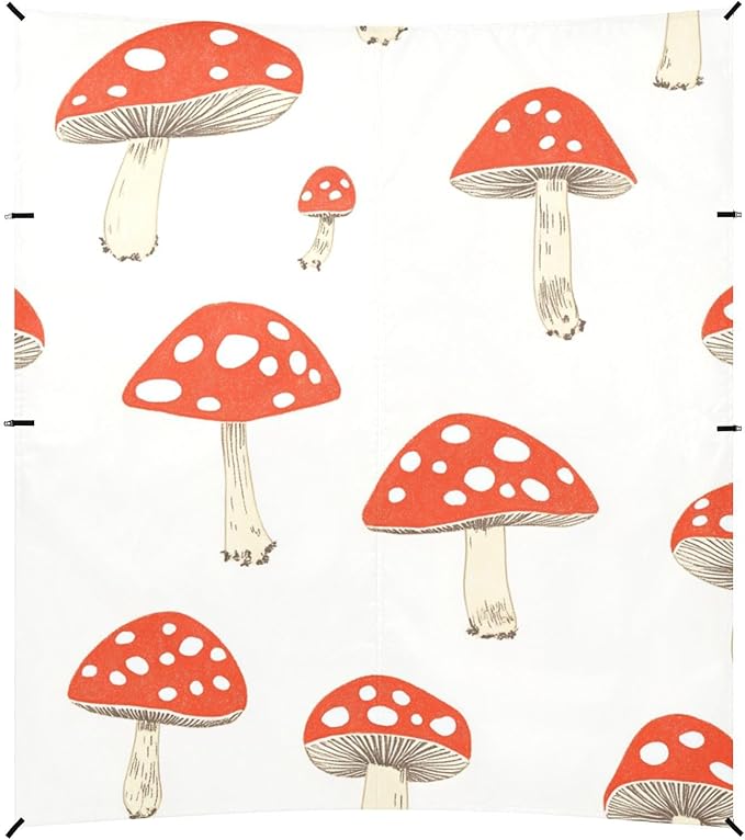 ALAZA Beautiful Mushroom Beach Tent Sun Shelter Portable Canopy Sunshade for Outdoor Camping Picnics Backyard Fun 10x9 ft