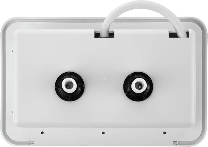 RecPro RV Exterior Shower Box Kit | Locking Cowboy Shower with 51” Vinyl Hose 2.5 GPM Showerhead | UV-Resistant Rust-Free Easy Install | Camper Trailer Motorhome Outdoor Faucet (White)