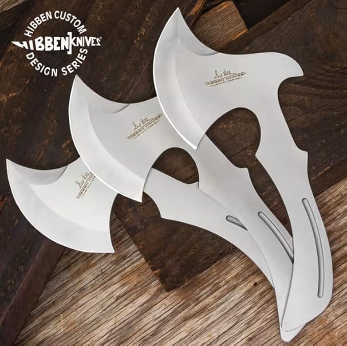 Hibben Three-Piece Master Throwing Axe Set | One-Piece 3cr13 Stainless Steel Construction | Perfectly Balanced | Length 10”