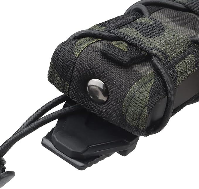 Tactical 9MM Mag PouchMolle Pistol Single Flashlight Magazine Pouch for Torch Holder Hunting Holster Shooting Airsoft (Pack of 2)